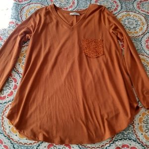 Zenana Size XL Womens Sequin Pocket Top